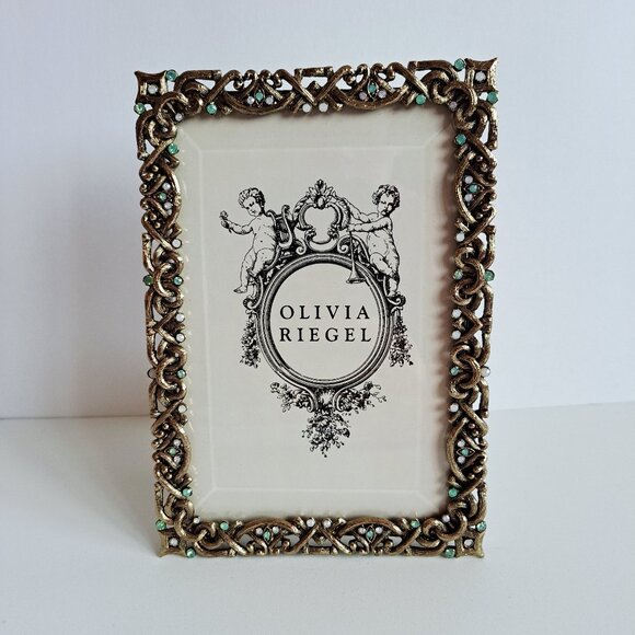 NEW Olivia Riegel Picture Frame with Crystals 4x6